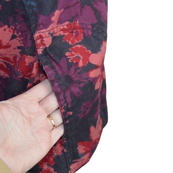 Christopher & Banks Floral Button‎ Front Lightweight Denim Blazer Pockets Medium - Picture 3 of 9